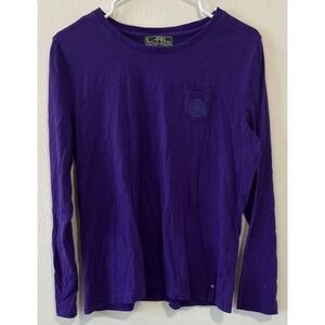 Lauren Active Ralph Lauren Women's Large Purple Knit Long Sleeve Top Blouse